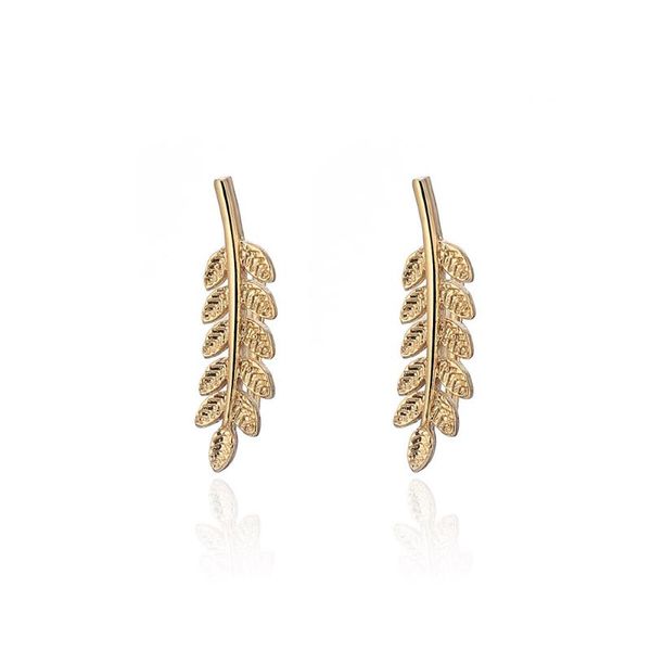 

stud selling cute leaf earrings for women small dainty plant silvery earring minimalist fashion jewelry wholesales, Golden;silver