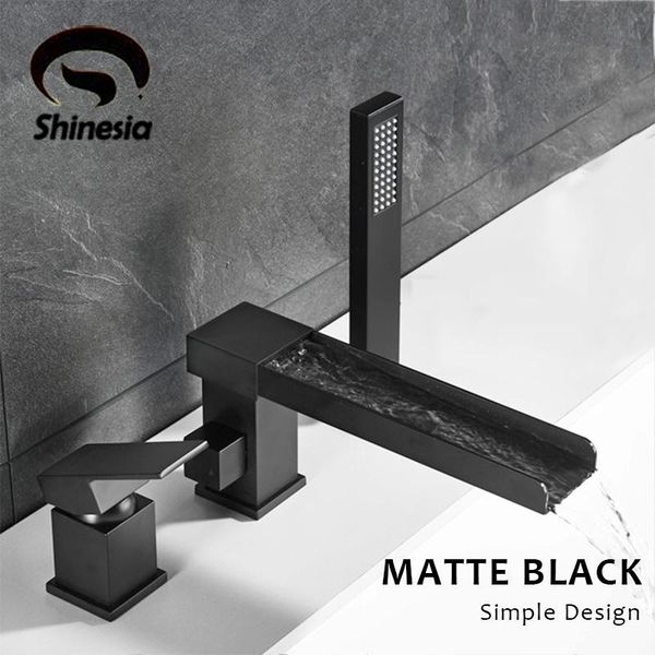 

bathroom sink faucets oil rubbed bronze long spout waterfall basin faucet tub mixer taps washing tap with shower handle cold