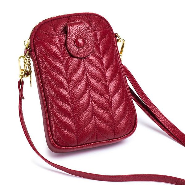 

evening bags fashion genuine leather handbag female zipper women shoulder crossbody bag luxury solid color phone wallet