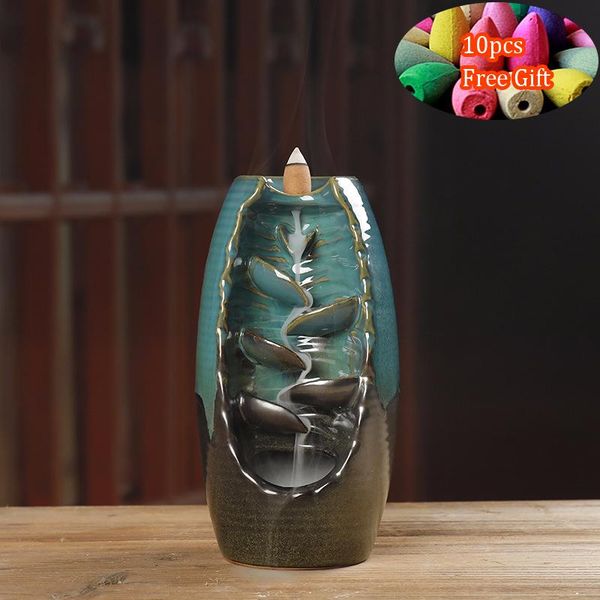 

fragrance lamps 2021 incense burner backflow ceramic crafts ddiffuser home office mountain river handicraft holder
