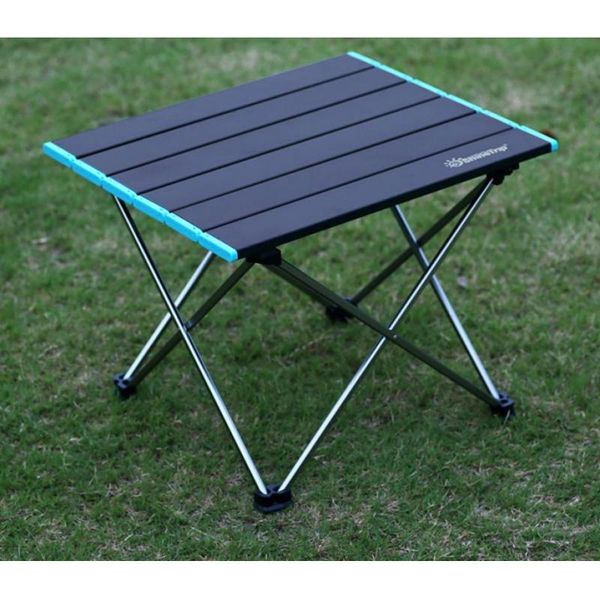 

european portable outdoor foldable table ultra-light aluminium alloy folding camping hiking desk traveling picnic blue black