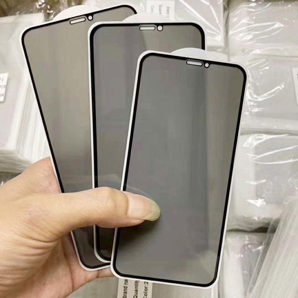 Protetores de tela anti-espião Privacidade Capa completa Filme de vidro temperado para iPhone 13 Pro Max 12 11 XS XR 6G 7G 8G Samsung A12 A22 A32 A42 A52 A72 5G sem caixa de varejo