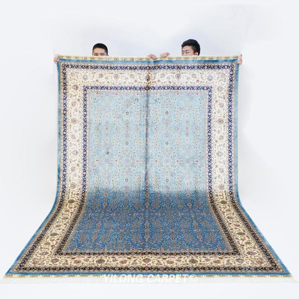 

carpets 2x3m handmade traditional turkish silk rug blue hereke carpet (ywx137a)