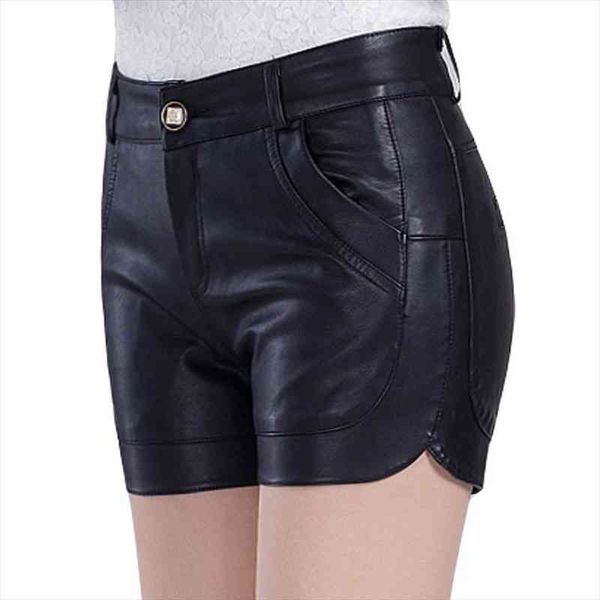 

4xl korean pu womens short faux leather autumn spring high waist wide leg ladies plus size black femme, White;black