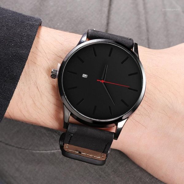 

fashion minimalist watches men no logo faux leather quartz gifts for boyfriend clearace sale drop wristwatches, Slivery;brown