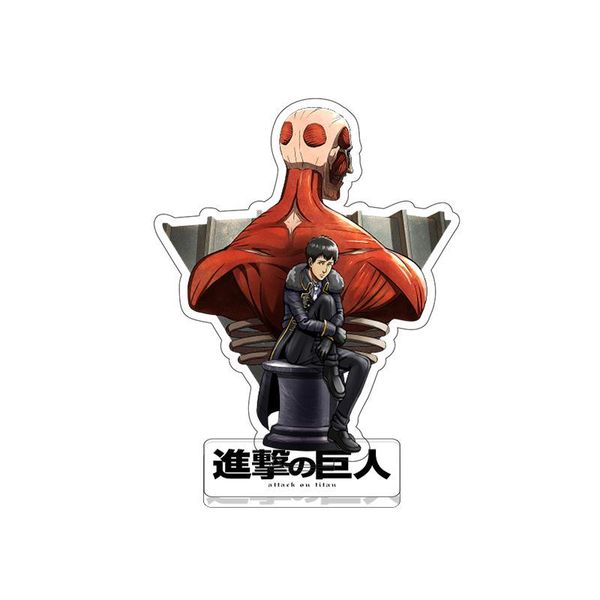 

keychains anime attack on titan figure double sided acrylic stand model plate desk decor standing sign friend gifts, Silver