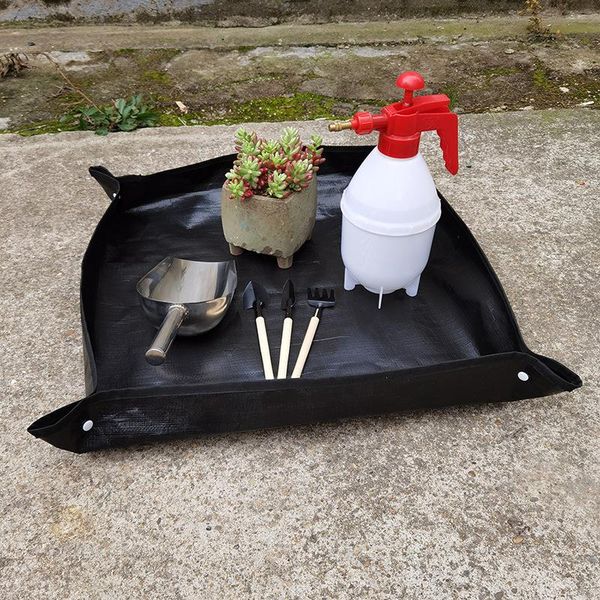 

planters & pots 65*65cm flower basin gardening pad thicken foldable plant change transplanting pot reusable land mat lock waterproof cushion