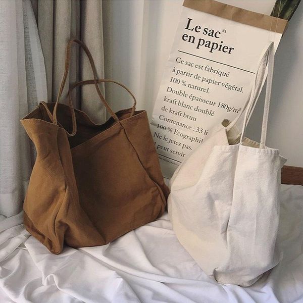 

cross body canvas bag women single shoulder large chic literature and art students carry capacity shopping