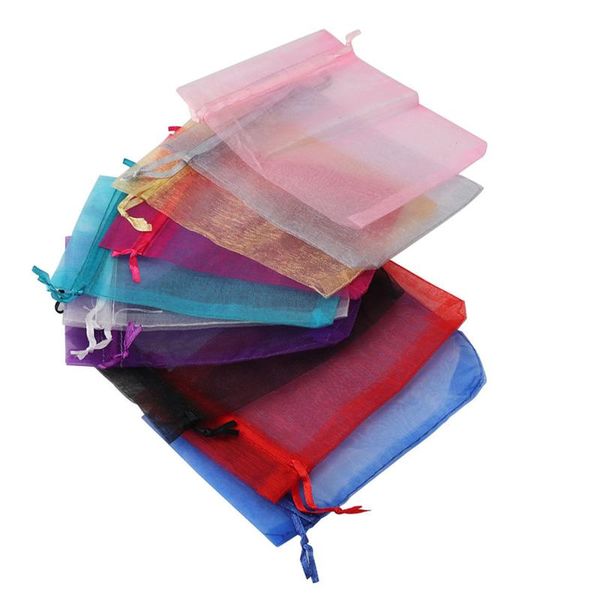 

gift wrap 50pcs candy pouches bags transparent mesh organza drawstring for wedding h88f