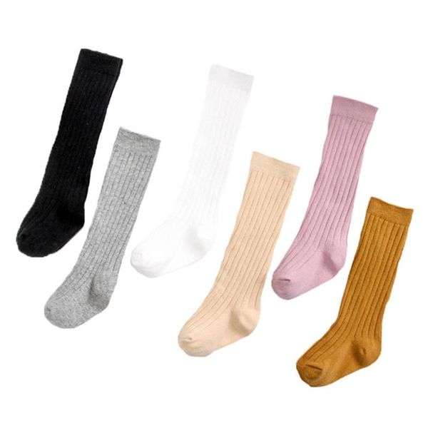 

socks 6 pair solid color knee-length baby girl long children striped spring winter cotton knee warm fashion, Pink;yellow