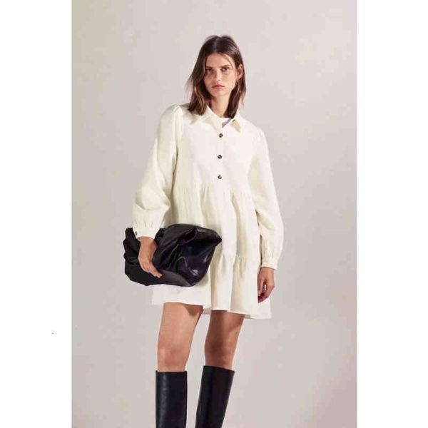 

solid corduroy mini dress women pleated turn down button long sleeve loose shirt dress lady chic autumn elegant vestido, Black;gray