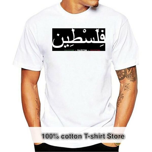

men's t-shirts palestine arabic t shirt normal spring graphic casual designer cotton letters round collar, White;black