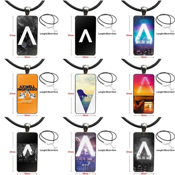 

pendant necklaces axwell ingrosso perfect glass cabochon necklace rectangle fashion for men women, Silver