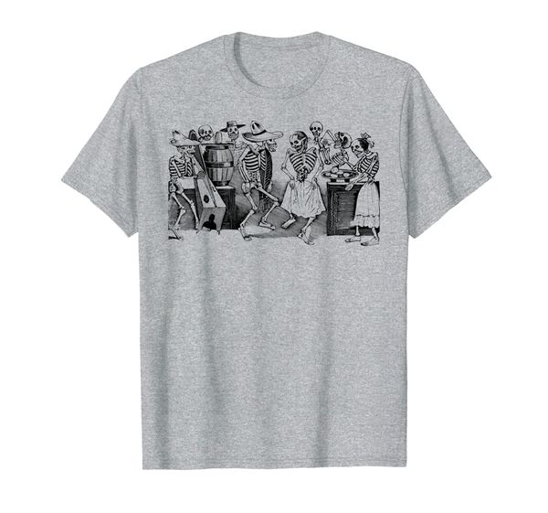 

mintage dancing skeletons t-shirt, White;black