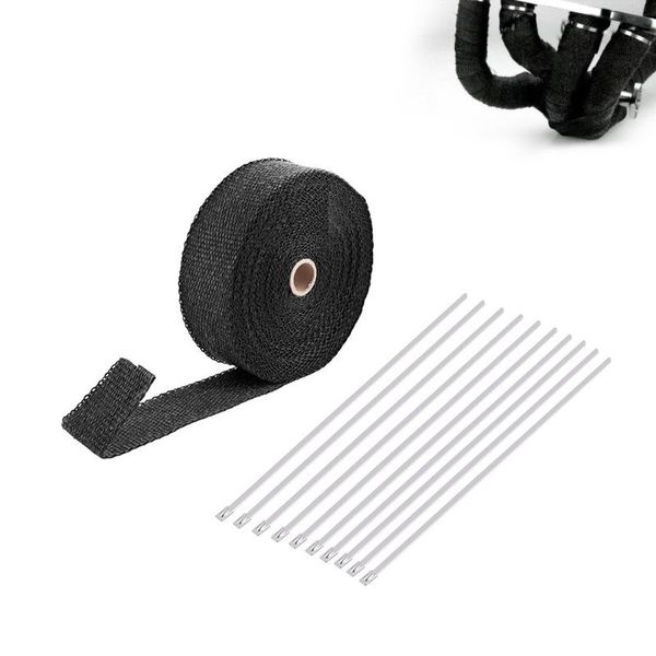 

exhaust pipe header heat wrap heat insulating wrap tape fireproof cloth roll with durable steel ties kit