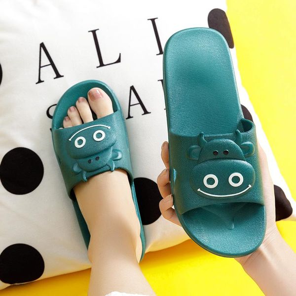 

slippers cartoon female 2021 fashion lovers wear outside home anti-skid cool cute men summer, Black
