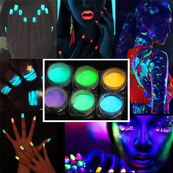 

nail glitter neon powder eyeshadow pigment fluorenscence spangle chrome dust diy decoration, Silver;gold