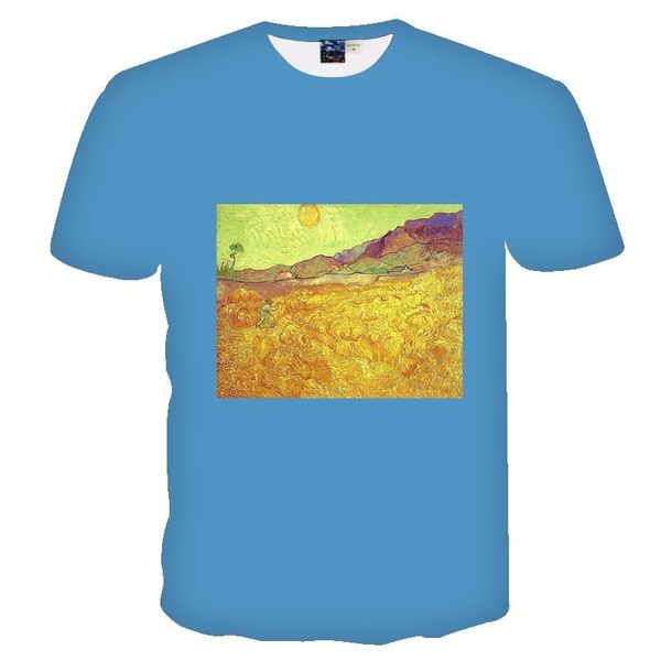 

men's t-shirts world famous painting 3d printing male plus size t-shirt summer short-sleeved personalized creative sweat shirt 2021, White;black