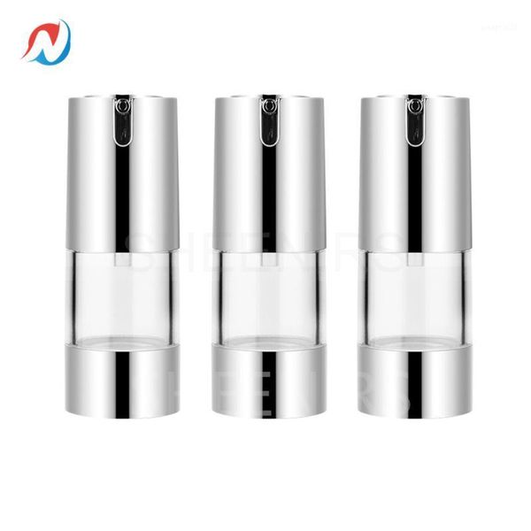 

storage bottles & jars sheenirs 6pcs 15ml empty vacuum pump toilet vessel cosmetic bottle 0.5oz mini transparent sterile airless lotion make