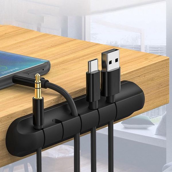 

cable organizer usb cable wire holder mouse headphone earphone charger cord protector desk winder clip management