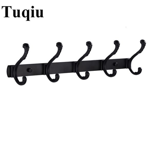 

2021 new arrival black/white 4-7 towel hooks wall mounted robe hooks,aluminum alloy clothes hook,towel holder,bathroom hook 8rda