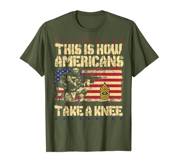 

this is americans take a knee e8 first sergeant t shirt, White;black
