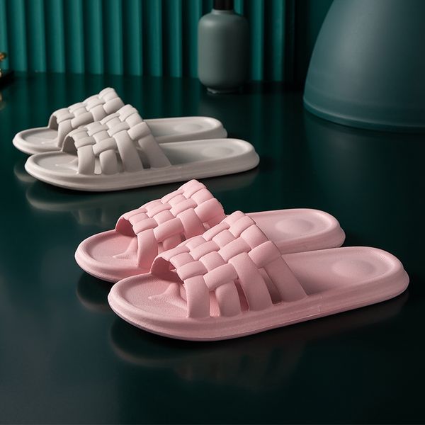 

2021 summer slippers women men bathroom shower slipper soft pvc couples home floor shoes female male indoor platform slides, Black