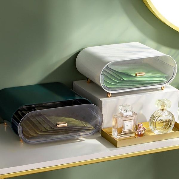 

storage boxes & bins 2021 plastic drawer box cosmetic masks container luxury makeup jewelry case dustproof desksundries organizer