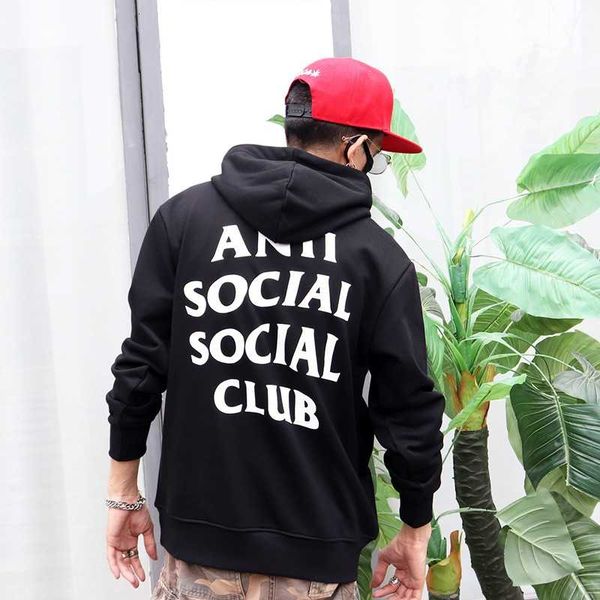 

hip hop fashion assc anti simple classic sweater jacket men's and women's loose cotton hoodie fleece, Black