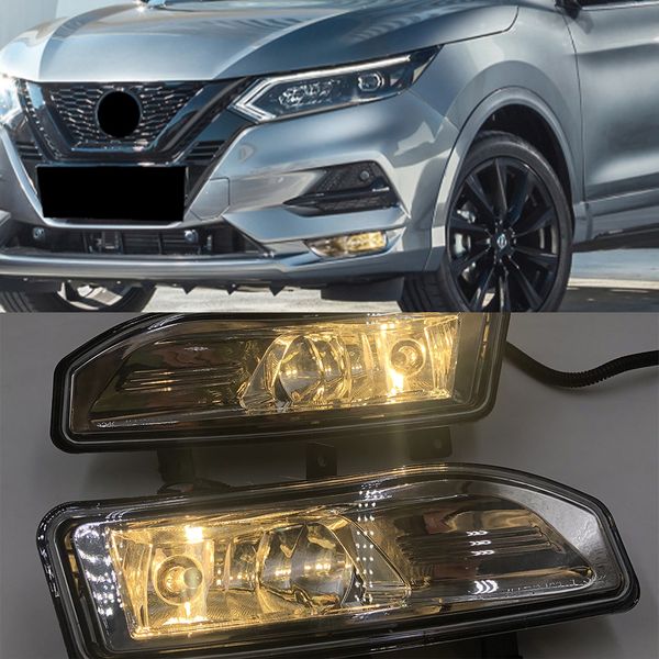 2 pçs de alta qualidade carro amortecedor dianteiro nevoeiro kit capa para nissan qashqai 2018 2019 2020 halogênio luz nevoeiro arnês switch244s