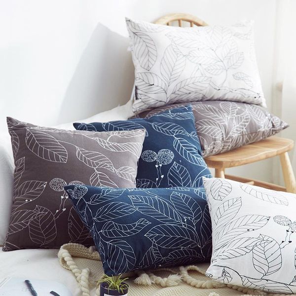 

cushion/decorative pillow thickening home decorative cushion cover 45*45 35*55 leaf white brown blue sofa chair seat pillowcase