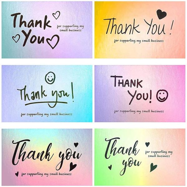 

greeting cards 50sheets 50*90mm greating waterproof reflective appreciate thank you