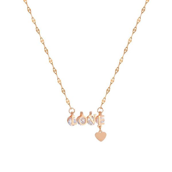 

pendant necklaces potcet korea 2021 fashion trend women's stainless steel love necklace geometric retro jewelry, Silver