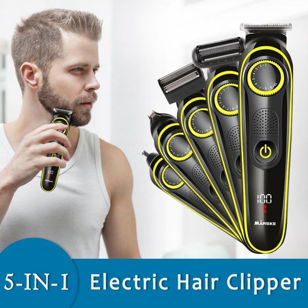 

hair scissors marske multifunctional electric clipper 5 in 1 rechargeable trimmer nose beard shaver barber tools tslm1