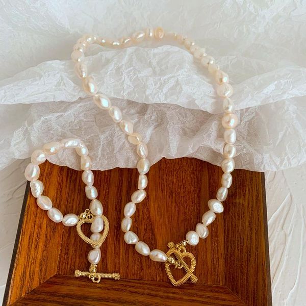 

korean fashion baroque pearl bracelet japanese simple diamonds crystal necklace jewelry goth boho, Silver