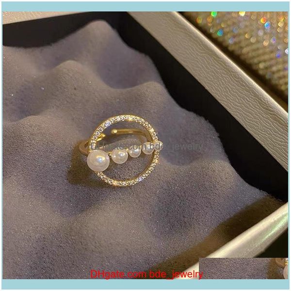 

wedding jewelrywedding rings delicate circle pearl shiny rhinestone ring for women girls unique design hollow out geometric index finger ani, Slivery;golden