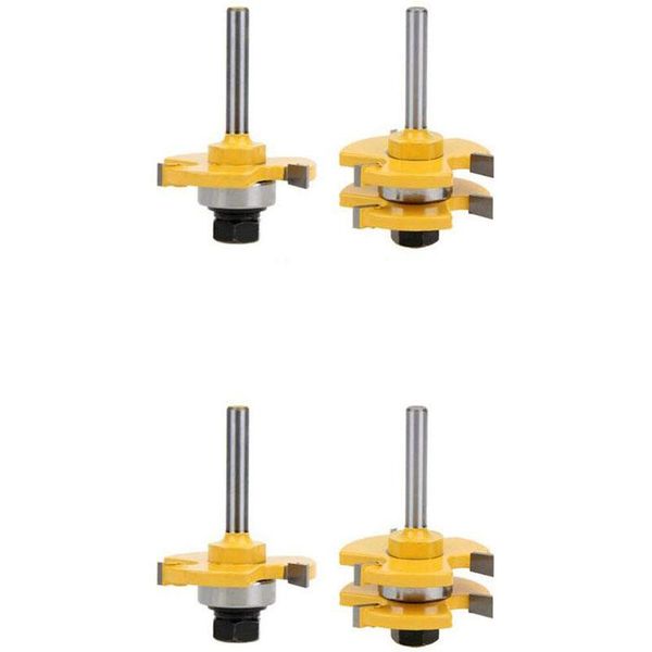 

professional drill bits tongue and groove set,router bit set 1/4 inch shank t shape adjustable 3 teeth wood milling cutter woodworking tool
