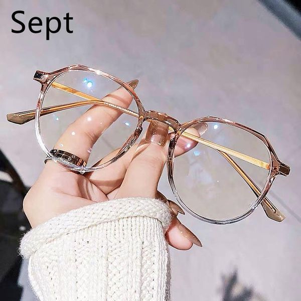 

sunglasses sept anti blue light glasses men metal optical computer spectacle retro women polygon eyeglasses frames, White;black