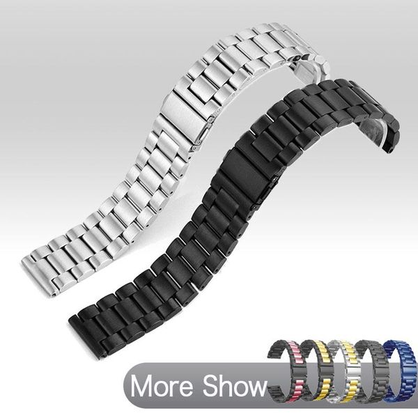 

watch bands 20mm 22mm strap for samsung galaxy 4 classic band 42mm 46mm watchbands metal steel bracelet watch4 wrist straps, Black;brown