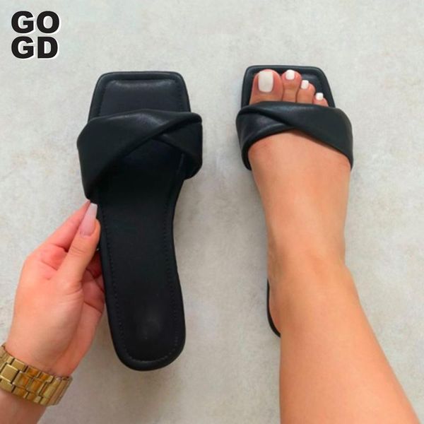 

slippers [gogd]2021 summer fashion bow decoration open-toed flat bottom outdoor female pvc comfortable beach, Black