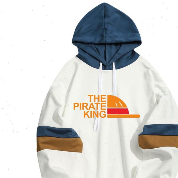 

spring summer one piece luffy men women hooded sweatshirt cool streetwear patchwork sudaderas hoodies, Black