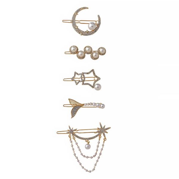 

hair clips 5pcs imitation pearls ornament fashion accessory