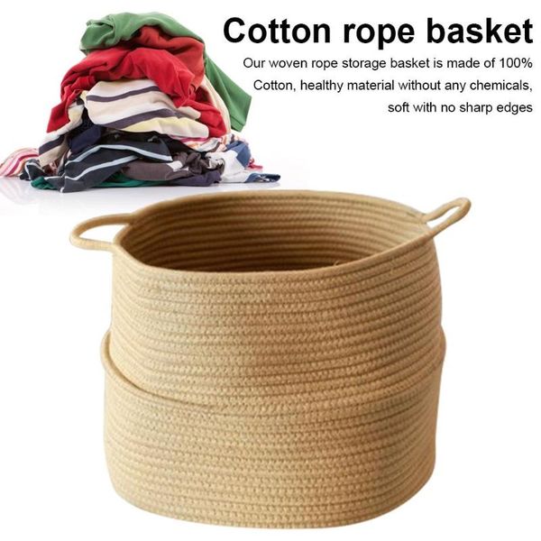 

laundry bags cotton storage basket creative woven debris snack deskbox dirty toy home organizer