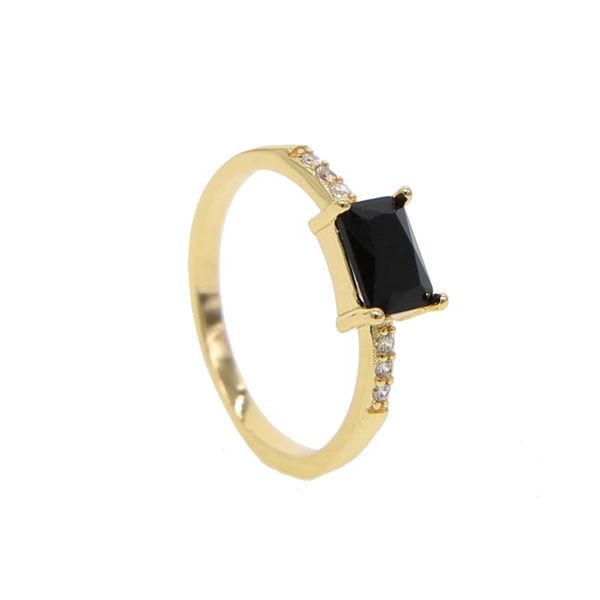 

cluster rings elegant black 5mm oval stone bezel setting tear drop single thin dainty cute girls women ring 2021, Golden;silver