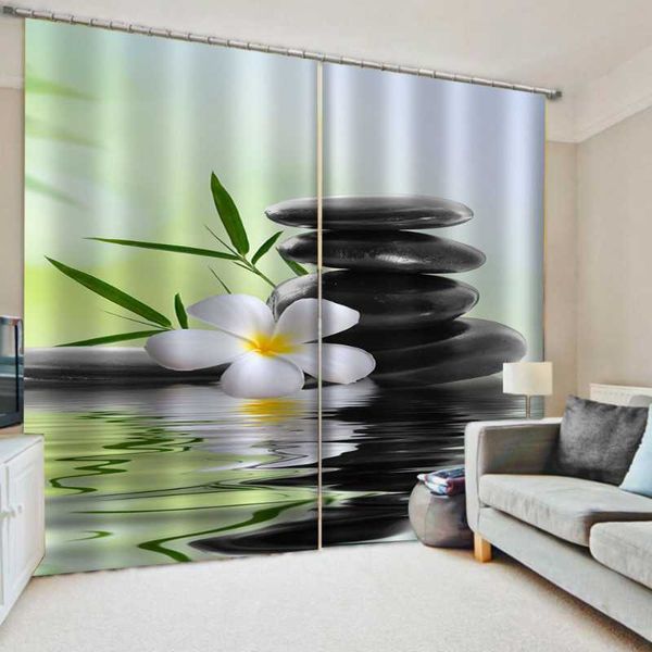 

curtain & drapes morden green bamboo curtains 2pcs scenery blackout waterproof mold-proof 3d
