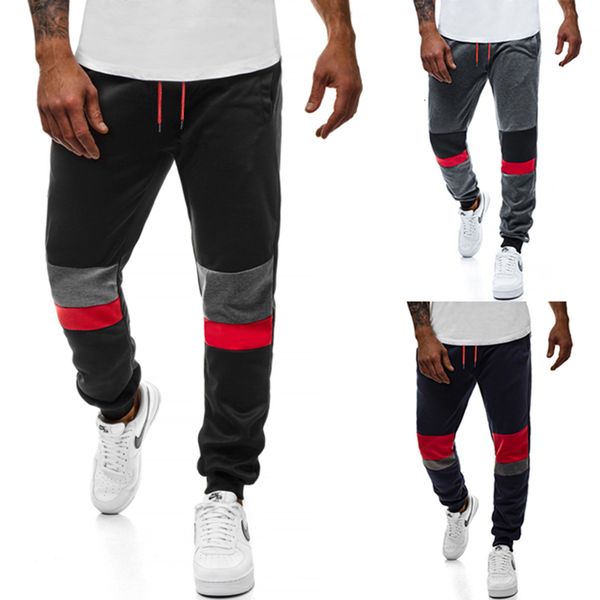 

ew eu size patchwork men casual sport broek, Black