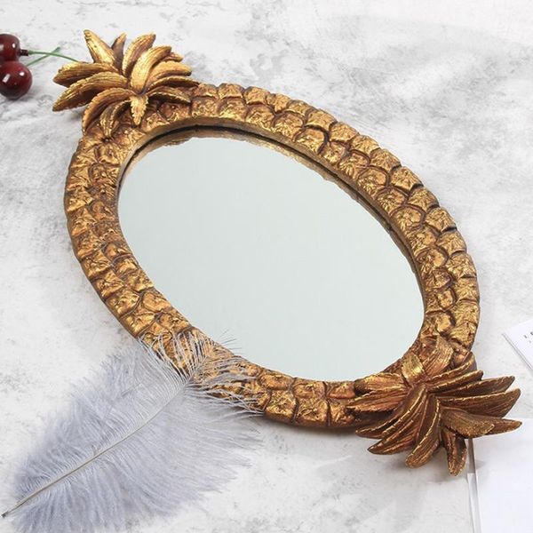 

kitchen storage & organization nordic resin jewelry plate retro pineapple mirror trays dessert makeup ring necklace lipstick tray home decor