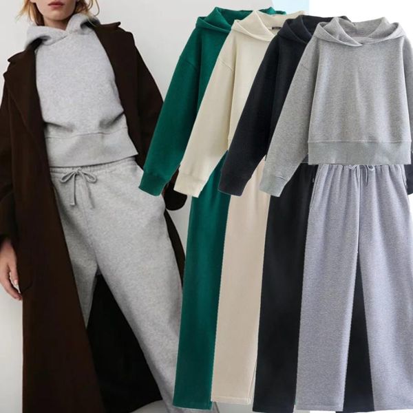 

women's two piece pants elmsk pieces sets 2021 winter hoodies women sweatshirt plush and drawstring harem jogger casual jogging, White