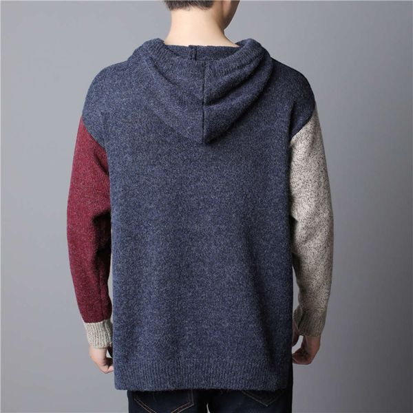 

2020 new korean hoodie large sweater trend men's knitted jacket, White;black