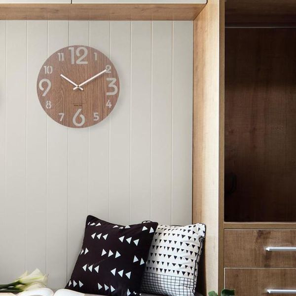 

quality quartz fashion wooden 12 inch wall clock for home living room decor